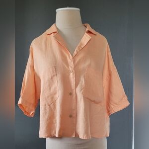 Revel Rey Peach Colored Cropped Blouse